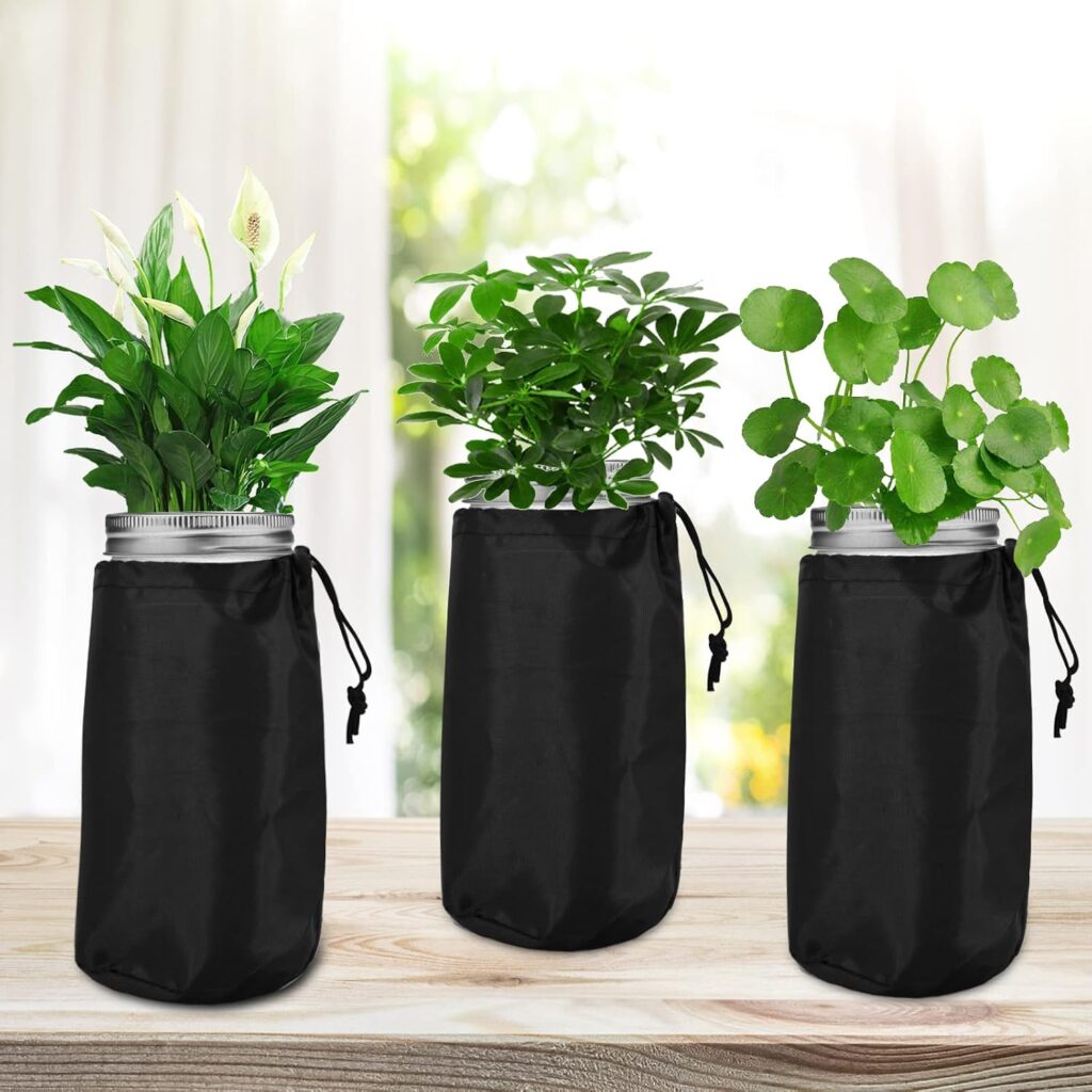 6Pcs Kratky Lids - Wide Mouth Hydroponic Cover Lids with Blackout Sleeves and Hole for Mason JarsBeyond the Soil systems
