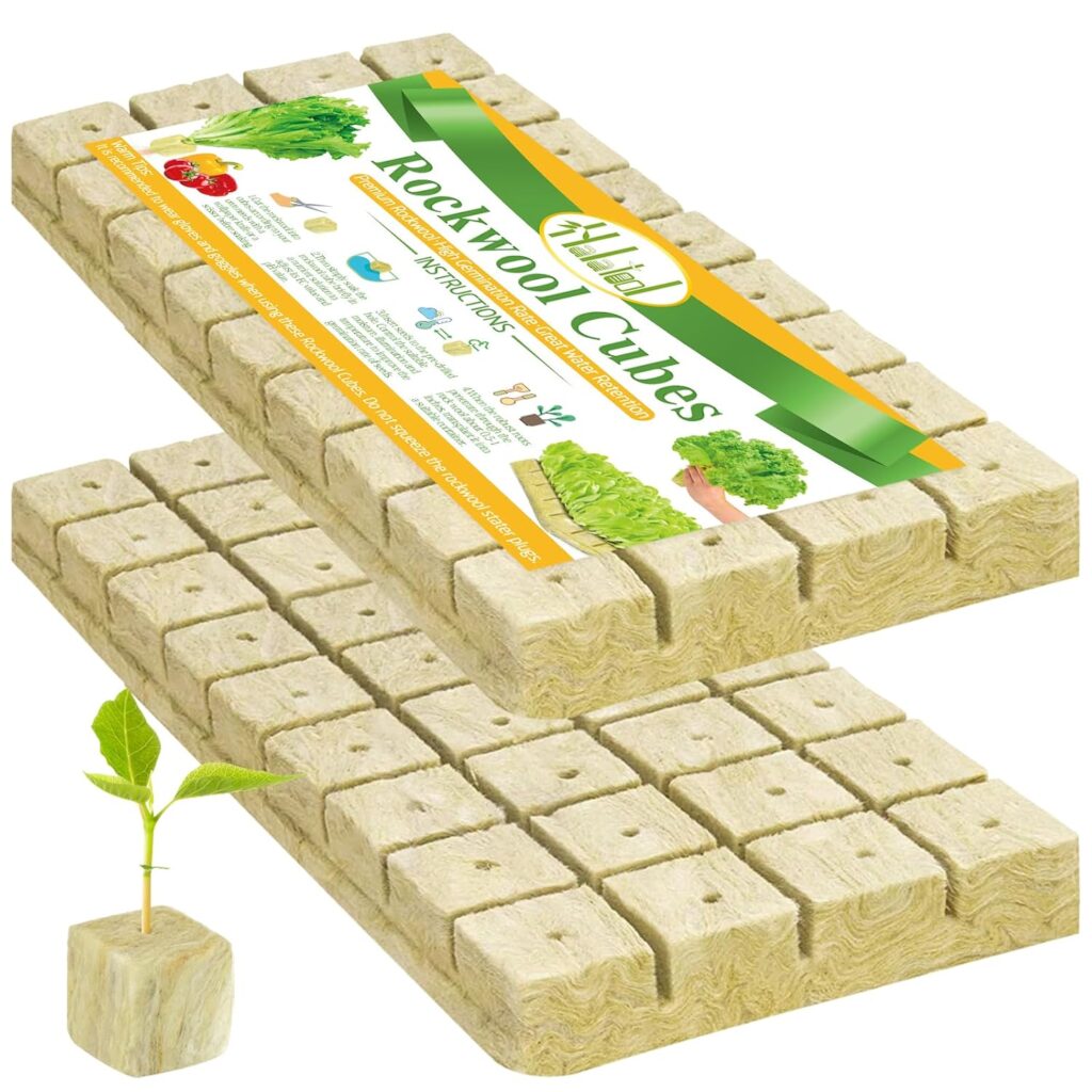 Halatool 1.2 in Rockwool Cubes for Hydroponics, 72 Plugs Seed Starter Cubes | High Germination Rate for Vegetables & Herbs, Soilless Cultivation, Seedlings Cuttings, Plant Propagation, Cloning SystemsBeyond the Soil add-ons