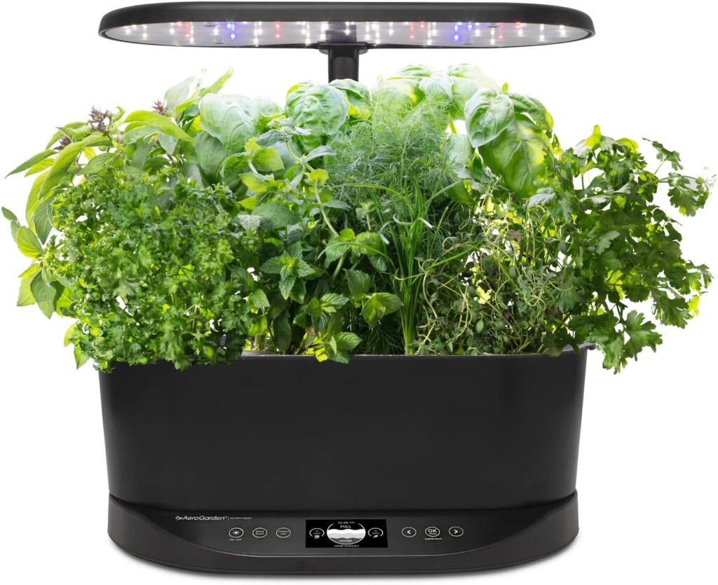 AeroGarden Bounty Basic, Black | Indoor Garden with LED Grow LightBeyond the Soil systems