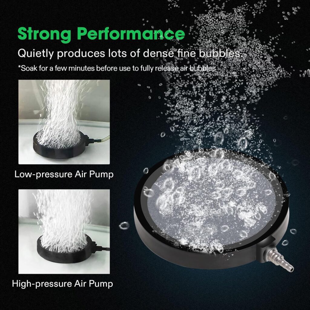 VIVOSUN Air Stone Disc 5 in with Shell and Sucker for Aquarium, Air Pump | Round Air Stone for Fish Tank and HydroponicsBeyond the Soil add-ons